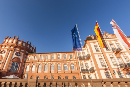 famous Biebrich Castle in Wiesbadenのeditorial素材