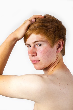 handsome attractive young man in pubertyの写真素材