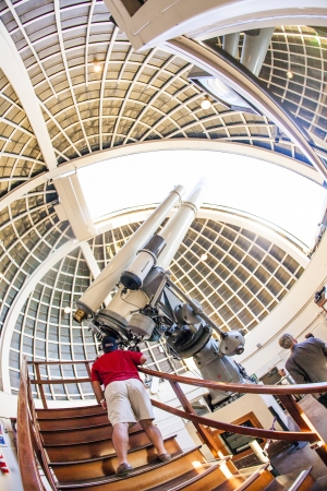 LOS ANGELES, USA - JUNE 24: Zeiss telescope at the Griffith observatory  on June 24, 2012 in Los...
