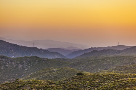 Cleveland national forest in sunset, California, USAの写真素材