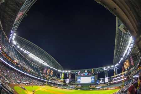 PHOENIX, USA - JUNE 8: football game Arizona Diamondbacks versus Oakland Athletics on June 8, 2012 in Phoenix, AZ, USA. The Diamondbacks won the game 9 to 8.のeditorial素材