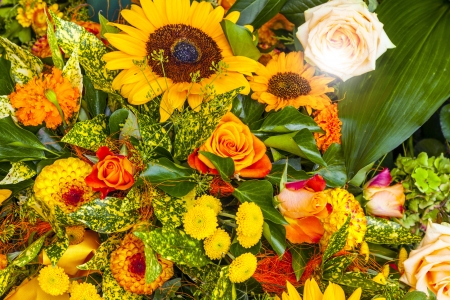 flowers at the grave with sentence in loveの写真素材
