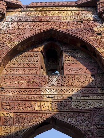 islamic grave with inscriptions at qutub minar in Delhi, Indiaの写真素材