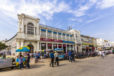 DELHI, INDIA - NOV 16: Connaught Place is one of the largest financial, commercial and business...