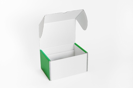 empty white box  isolated on whiteの写真素材