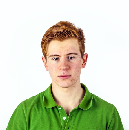 Cool Boy In Green Shirt With Red Hair Lizenzfreie Bilder