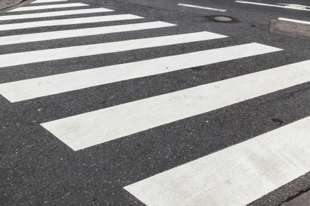 pedestrian crossing marked with white paintの写真素材