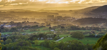 romantic sunset in Sankt Wendelの写真素材
