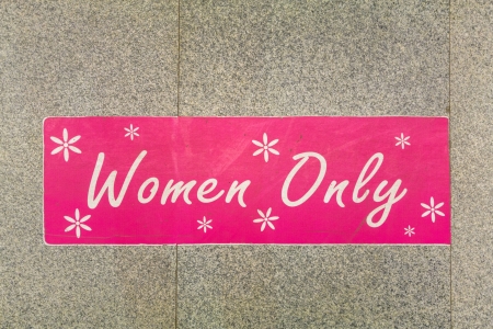 NEW DELHI - OCT 21 woman only sign in the Delhi underground on October 21,2012 in New Delhi, India  The government tries to separate the genders in the metro to safe the women の写真素材
