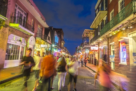 NEW ORLEANS, LOUISIANA - JULY 14: Neon lights in the French Quarter on July 14, 2013. Tourism provides a much needed source of revenue after the 2005 devastation of Hurricane Katrina.のeditorial素材