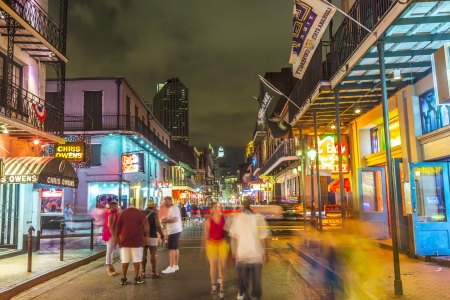 NEW ORLEANS, LOUISIANA - JULY 14: Neon lights in the French Quarter on July 14, 2013. Tourism provides a much needed source of revenue after the 2005 devastation of Hurricane Katrina.のeditorial素材