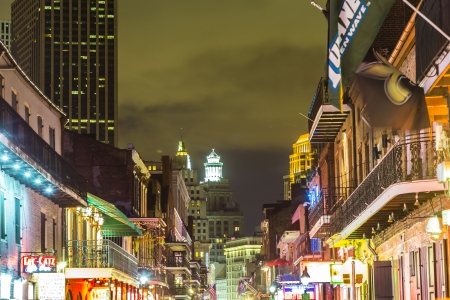 NEW ORLEANS, LOUISIANA - JULY 14: Neon lights in the French Quarter on July 14, 2013. Tourism provides a much needed source of revenue after the 2005 devastation of Hurricane Katrina.のeditorial素材