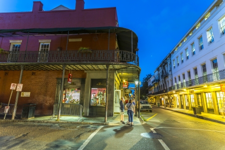 NEW ORLEANS, LOUISIANA - JULY 14: Neon lights in the French Quarter on July 14, 2013. Tourism provides a much needed source of revenue after the 2005 devastation of Hurricane Katrina.のeditorial素材