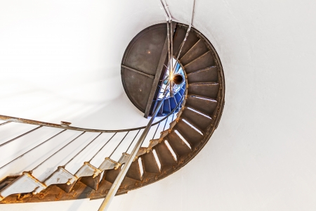 spiral staircase in Point Arena Lighthouse in California