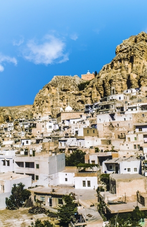 Ma'loula or Maaloula, a small Christian village in the Rif Dimashq Governorate in Syria.の写真素材