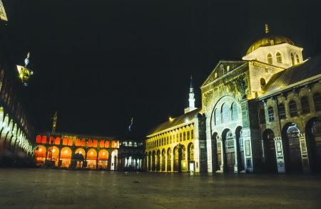 Back in 1997. The Omayyad Mosque perfectly illuminated at night.の写真素材