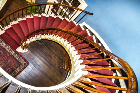 DARROW, USA - JULY 14  spiral staircase in Nottoway plantation on July 14, 2013 in Darrowe, USA  This home was completed in 1859 for the John Hampden Randolph family  It was listed on the National Register of Historic Places in 1980 のeditorial素材