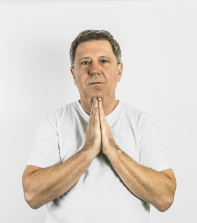 Portrait of a handsome man looking at cameraの写真素材