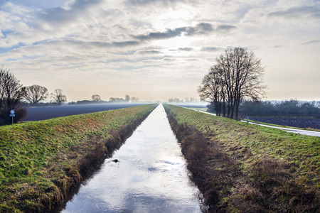 landscape at the river Weschnitz in Lorschの写真素材
