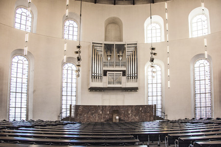 FRANKFURT, GERMANY - FEBRUARY 25: inside the Paulskirche on February 25, 2012 in Frankfurt, Germany.  By 1849, it had become the seat of the Frankfurt Parliament, the first publicly and freely-elected German legislative body.のeditorial素材