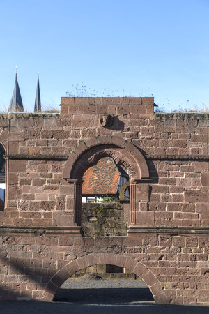 famous old castle from king Barbarossa, the Kaiserpfalz, Gelnhausen , Germanyのeditorial素材