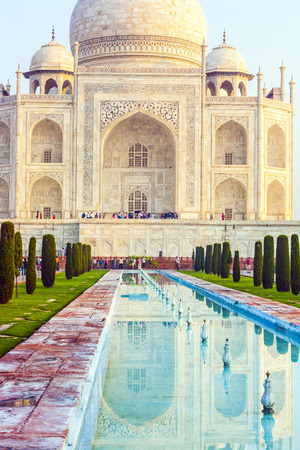 Taj Mahal in sunrise light, Agra, Indiaのeditorial素材