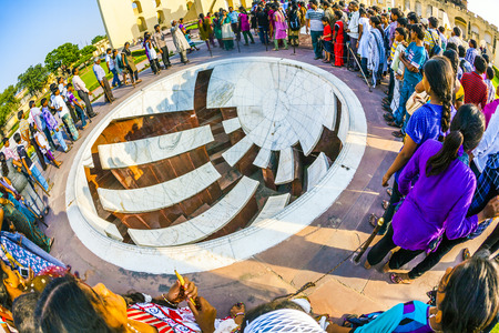 JAIPUR, INDIA - OCT 18: people visit Jantar Mantar observatory on Oct 18, 2012 in Jaipur, India. The...