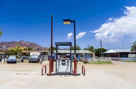 LOST LAKE, USA - JULY 7: petrol station at the small desert village near the colorado river on July 7, 2008 in Lost Lake, USA. This community is part of the Colorado River Indian Reservation, founded  in 1865.のeditorial素材