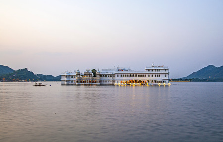 The Lake Palace, Udaipur Rajasthan in early morning lightのeditorial素材