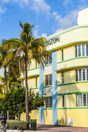 MIAMI, USA - JULY 31, 2010: Barbizon hotel at Ocean drive in Miami Beach, Florida. Art Deco architecture in South Beach is one of the main tourist attractions in Miami.のeditorial素材