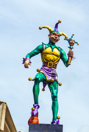 Jester in New Orleans at the river walk area under blue skyの写真素材