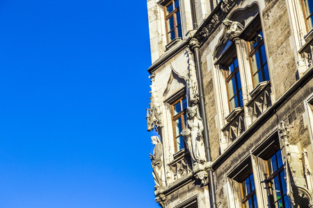 Detail of the town hall on Marienplatz, Munich, Germanyのeditorial素材