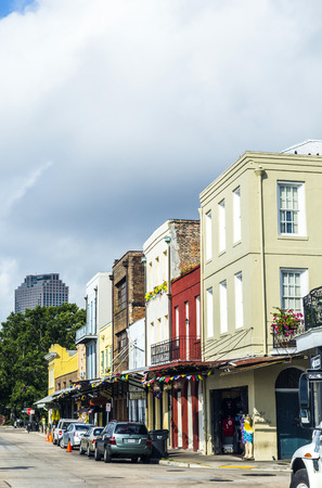 NEW ORLEANS, LOUISIANA USA - JULY 17, 2013: historic building in the French Quarter in New Orleans, USA. Tourism provides a large source of revenue after the 2005 devastation of Hurricane Katrina.のeditorial素材