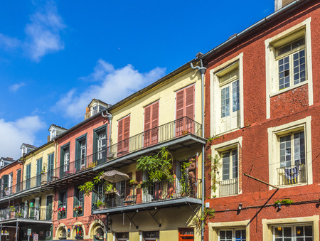 NEW ORLEANS, LOUISIANA USA - JULY 17, 2013  historic building in the French Quarter in New Orleans, USA  Tourism provides a large source of revenue after the 2005 devastation of Hurricane Katrina のeditorial素材