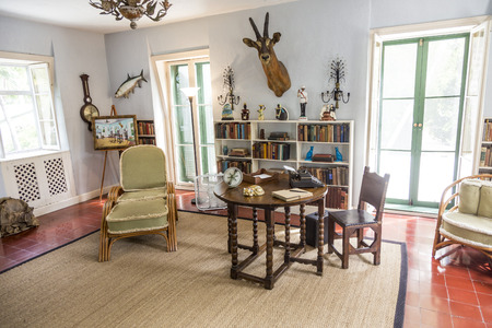 KEY WEST, USA - AUG 27, 2014: working room of Ernest Hemmingway in Key West, USA. Ernest Hemingway lived and wrote here from 1931 to 1939.のeditorial素材