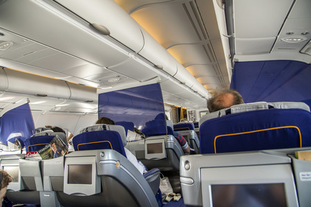 FRANKFURT, GERMANY - AUGUST 16, 2014: LH440 to Houston is ready for take off  in Frankfurt, Germany....