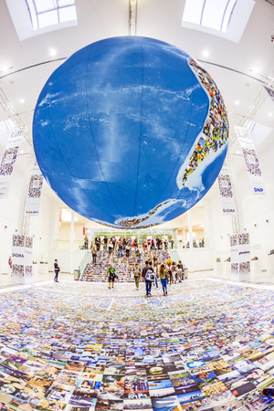 PHOTOKINA, COLOGNE - SEPTEMBER 19, 2014: people visit Photokina - World of Imaging, Top Event for...