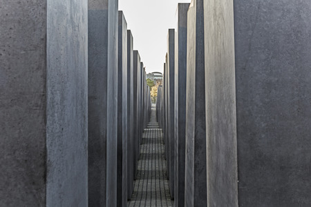 BERLIN, GERMANY - OCT 29, 2014: The Holocaust monument in Berlin, Germany. It consist of 2711...