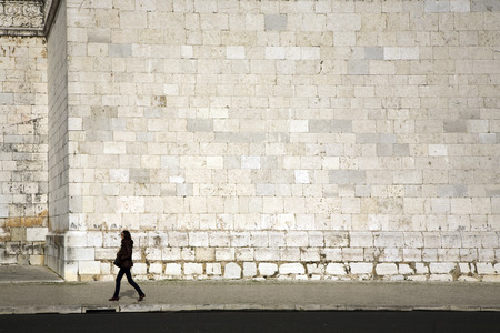 LISBON, PORTUGAL - DEC 30, 2008: people visit the Jeronimos Monastery or Hieronymites Monastery in Lisbon, Portugal. Jeronimos Monastery was completed in 1544 and is UNESCO World Heritage Site.のeditorial素材