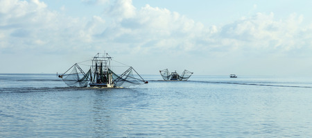 fisher boats get ready for night catch at Fairhope, USA. Fairhope is famous for the Alabama crab.