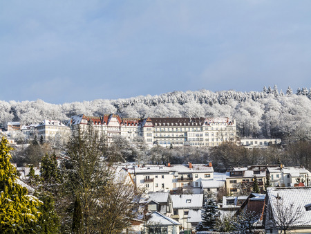 RUPPERTSHAIN, GERMANY - JAN 31, 2015: The Zauberberg was a famous lunge health clinic from 1895 in Ruppertshain, Germany with abilities to cure and heal Tuberculosis TB.のeditorial素材
