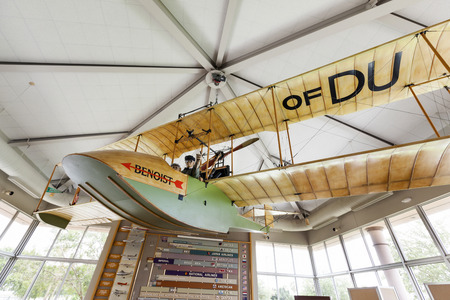 SAINT PETERSBURG, USA - JULY 25, 2013: replica of aircraft of Benoist in the museum in Saint...