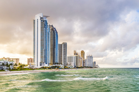 skyscraper at Sunny Isles Beach in Miami, Floridaの写真素材