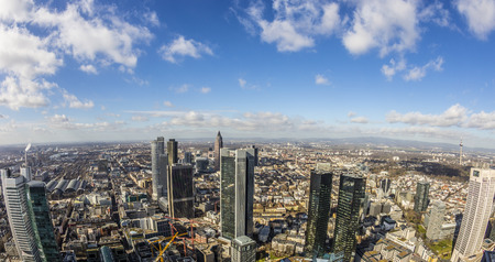 panorama of the financial district in Frankfurt, Germanyの写真素材