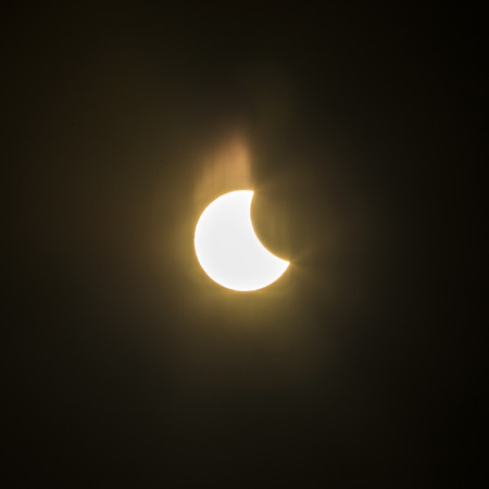 partial sun eclipse on MARCH 20, 2015 in Germanyの写真素材
