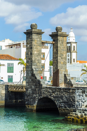 sea view at Castle of San Gabriel and Arrrecife, Lanzarote, Canary Islands, Spainのeditorial素材