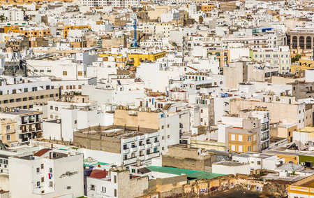 white houses in Arrecife, lanzaroteの写真素材
