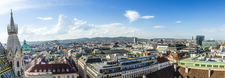 Panoramic view of Vienna city on daytime in Austriaのeditorial素材