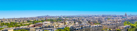 skyline of Paris from la tour Eiffel under blue skyのeditorial素材