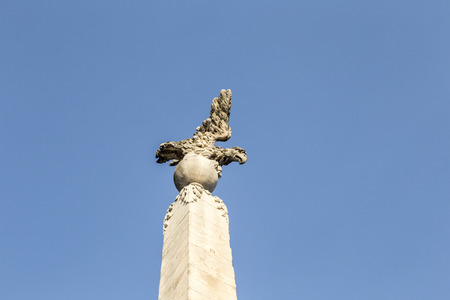 The tower in front of the Church of the Madeleine in Aix-en-Provence, Franceの写真素材